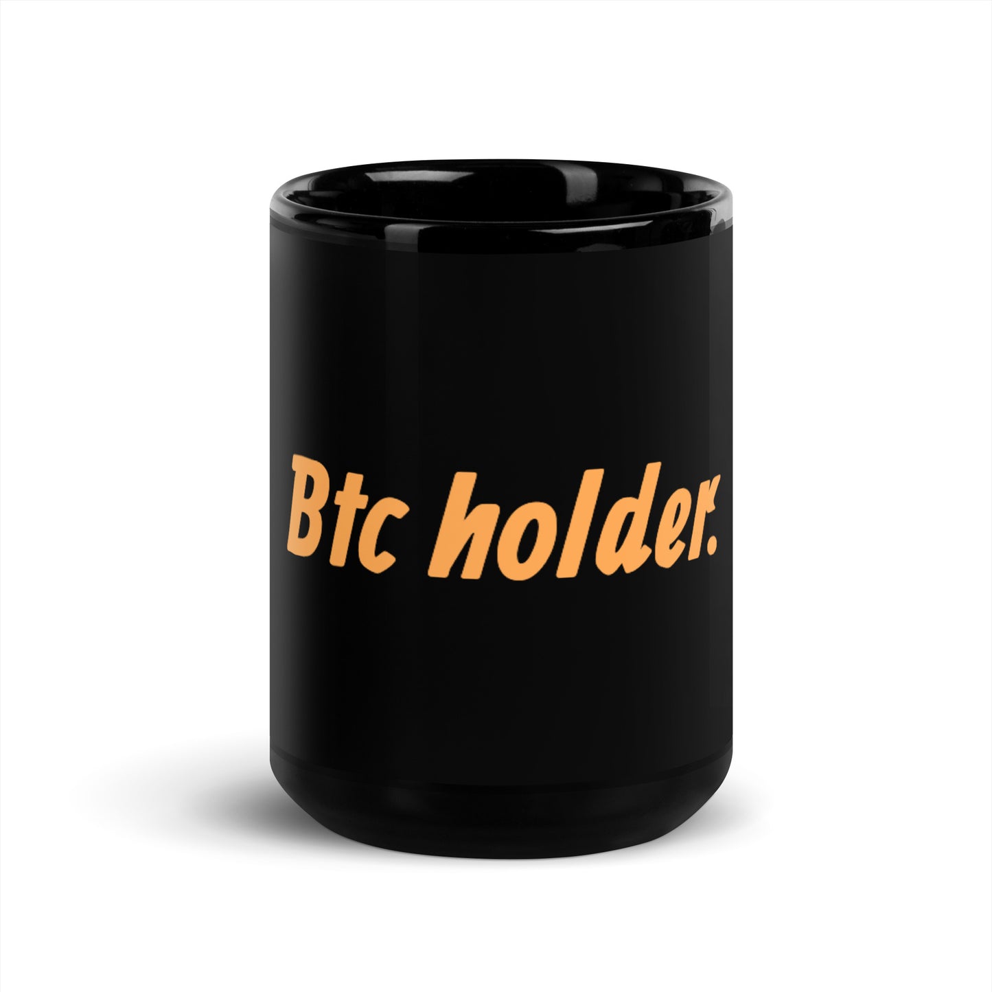 BTC Holder.  (Black) - Black Glossy Mug