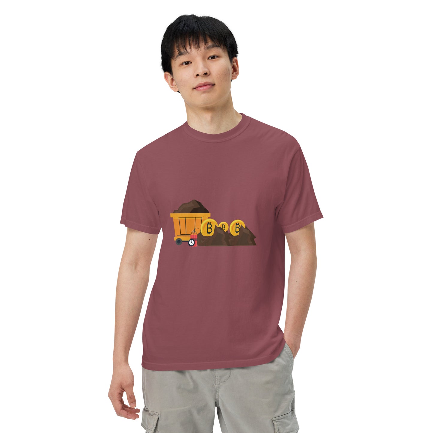 Bitcoin (Clay Mining) - Men’s garment-dyed heavyweight t-shirt