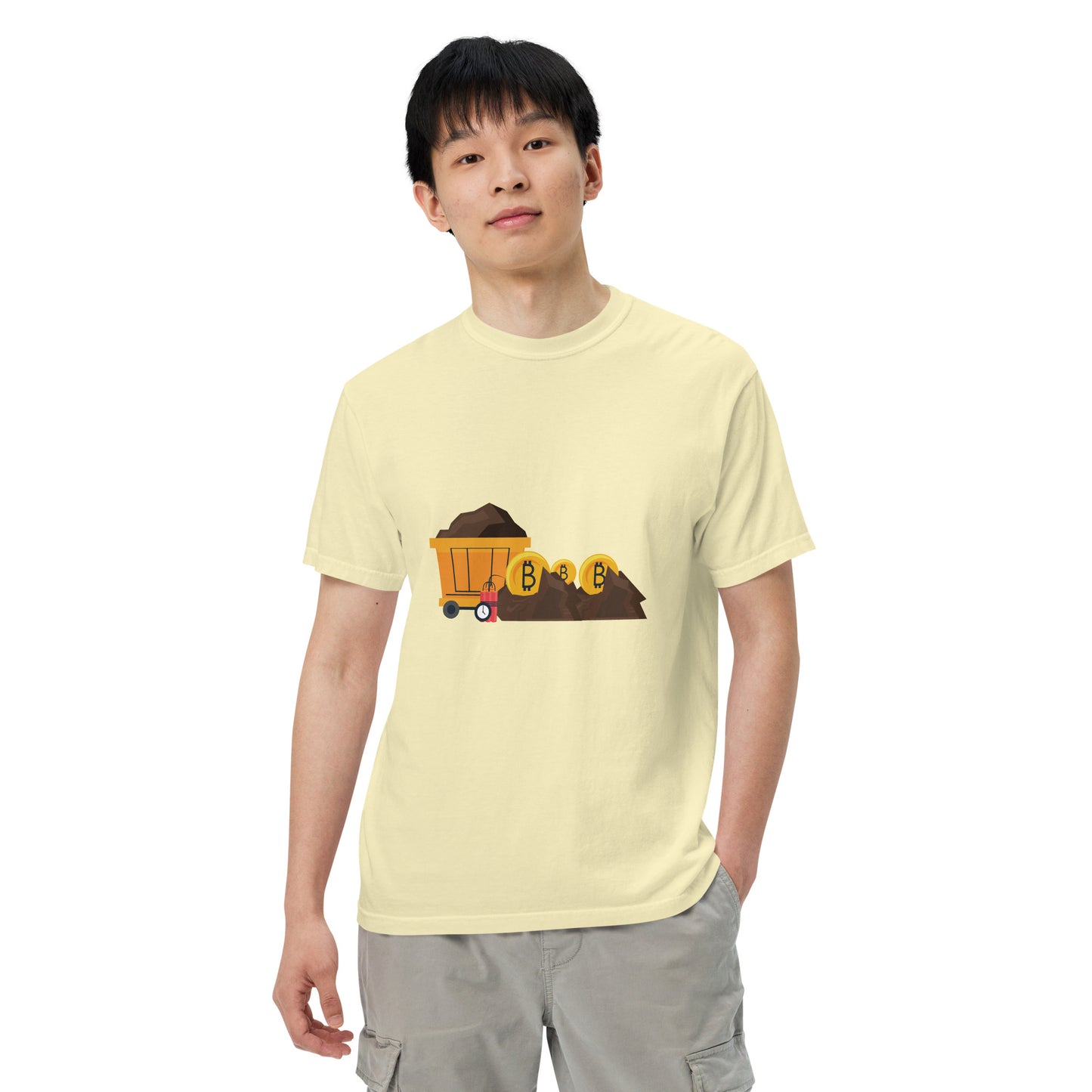 Bitcoin (Clay Mining) - Men’s garment-dyed heavyweight t-shirt