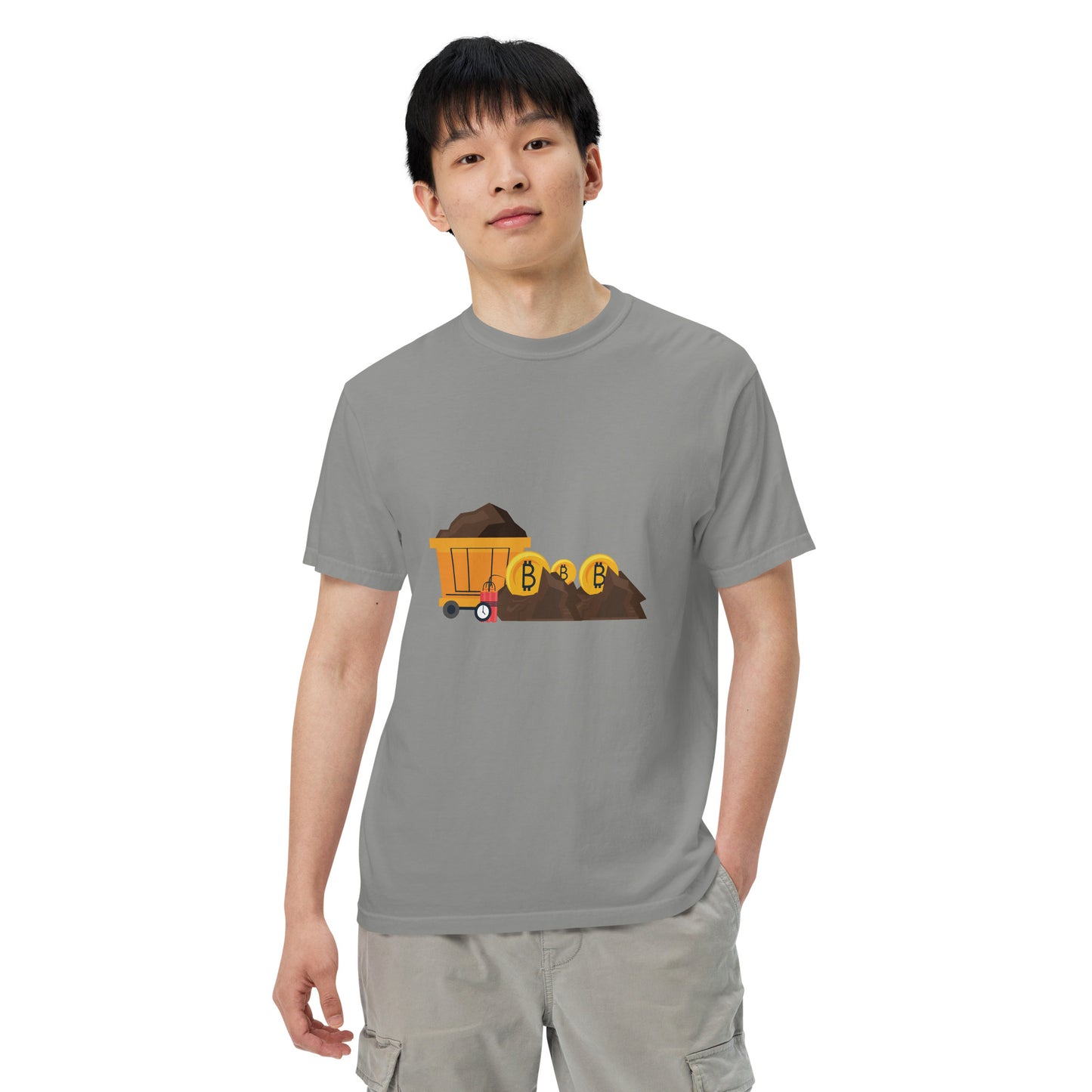 Bitcoin (Clay Mining) - Men’s garment-dyed heavyweight t-shirt