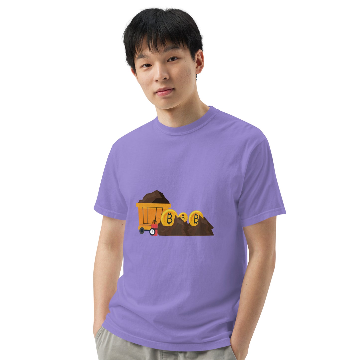 Bitcoin (Clay Mining) - Men’s garment-dyed heavyweight t-shirt