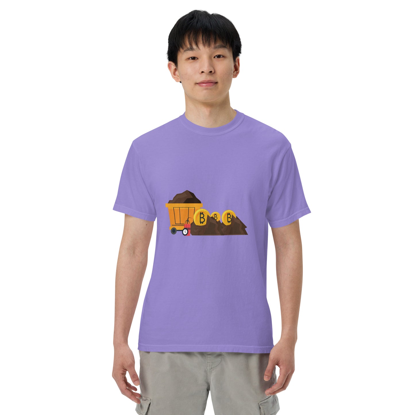 Bitcoin (Clay Mining) - Men’s garment-dyed heavyweight t-shirt