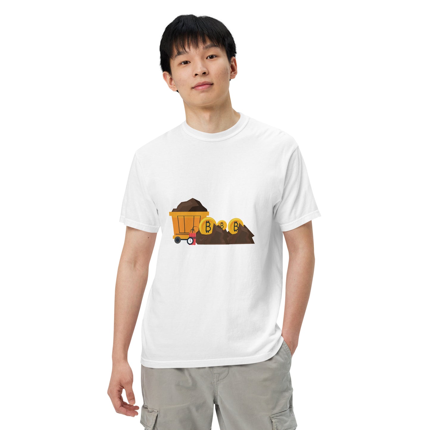 Bitcoin (Clay Mining) - Men’s garment-dyed heavyweight t-shirt