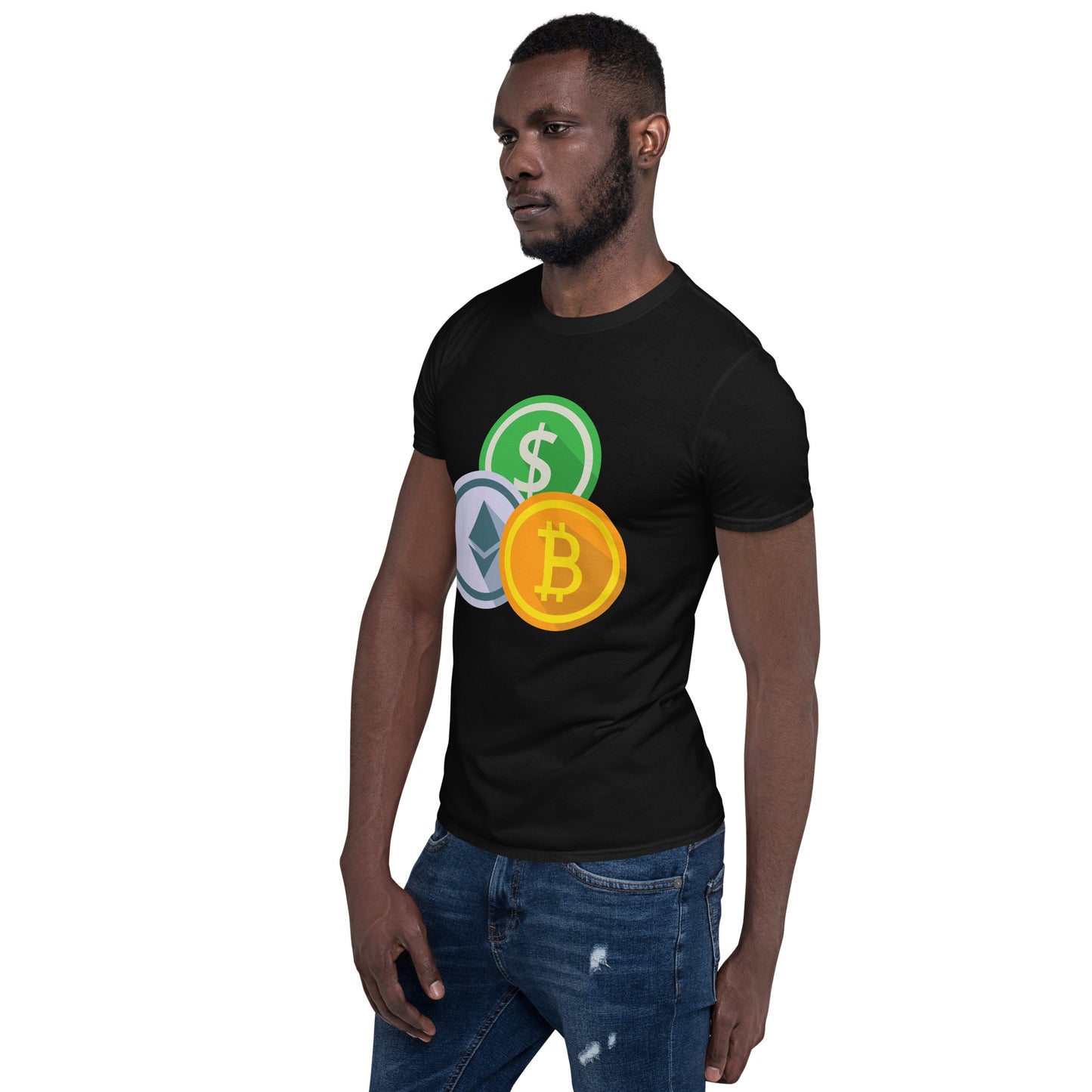 ETH, USD, BTC - Short-Sleeve Unisex T-Shirt