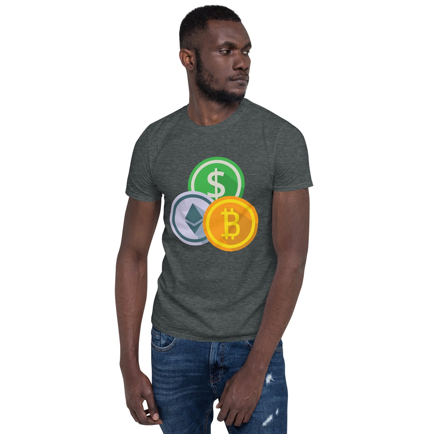 ETH, USD, BTC - Short-Sleeve Unisex T-Shirt