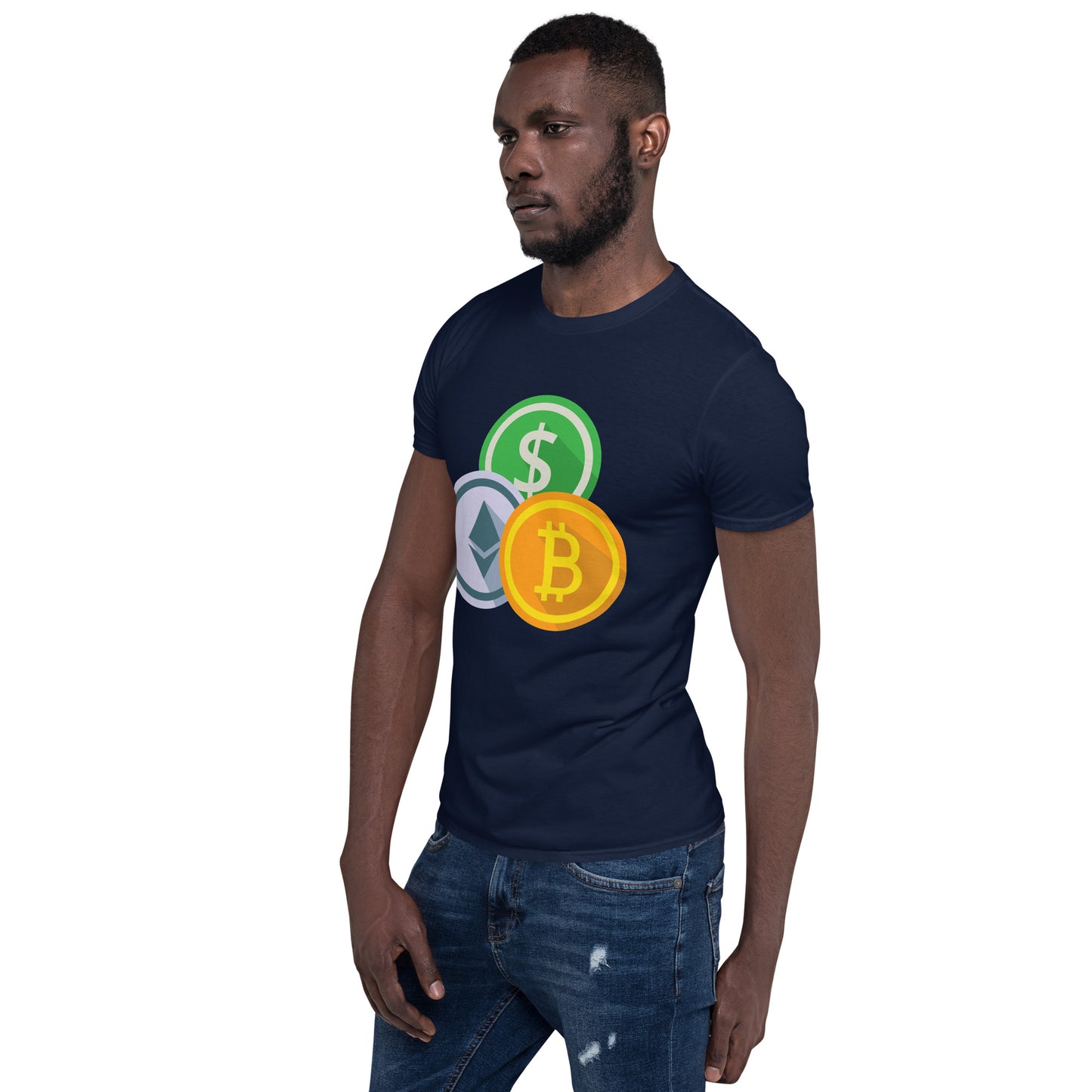 ETH, USD, BTC - Short-Sleeve Unisex T-Shirt