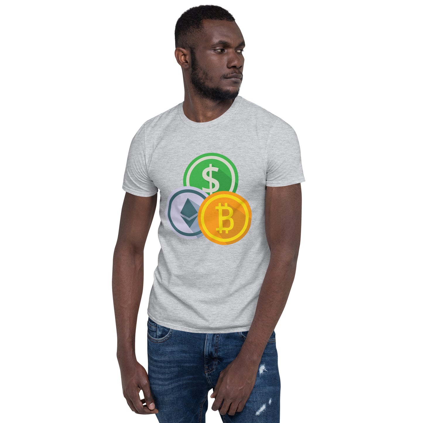 ETH, USD, BTC - Short-Sleeve Unisex T-Shirt