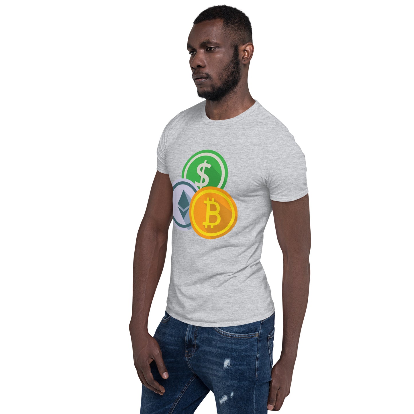 ETH, USD, BTC - Short-Sleeve Unisex T-Shirt