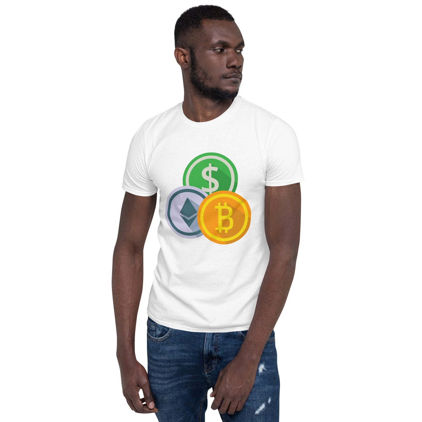 ETH, USD, BTC - Short-Sleeve Unisex T-Shirt