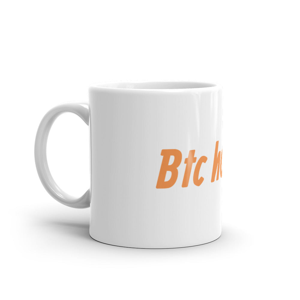 BTC Holder. (White) - White glossy mug