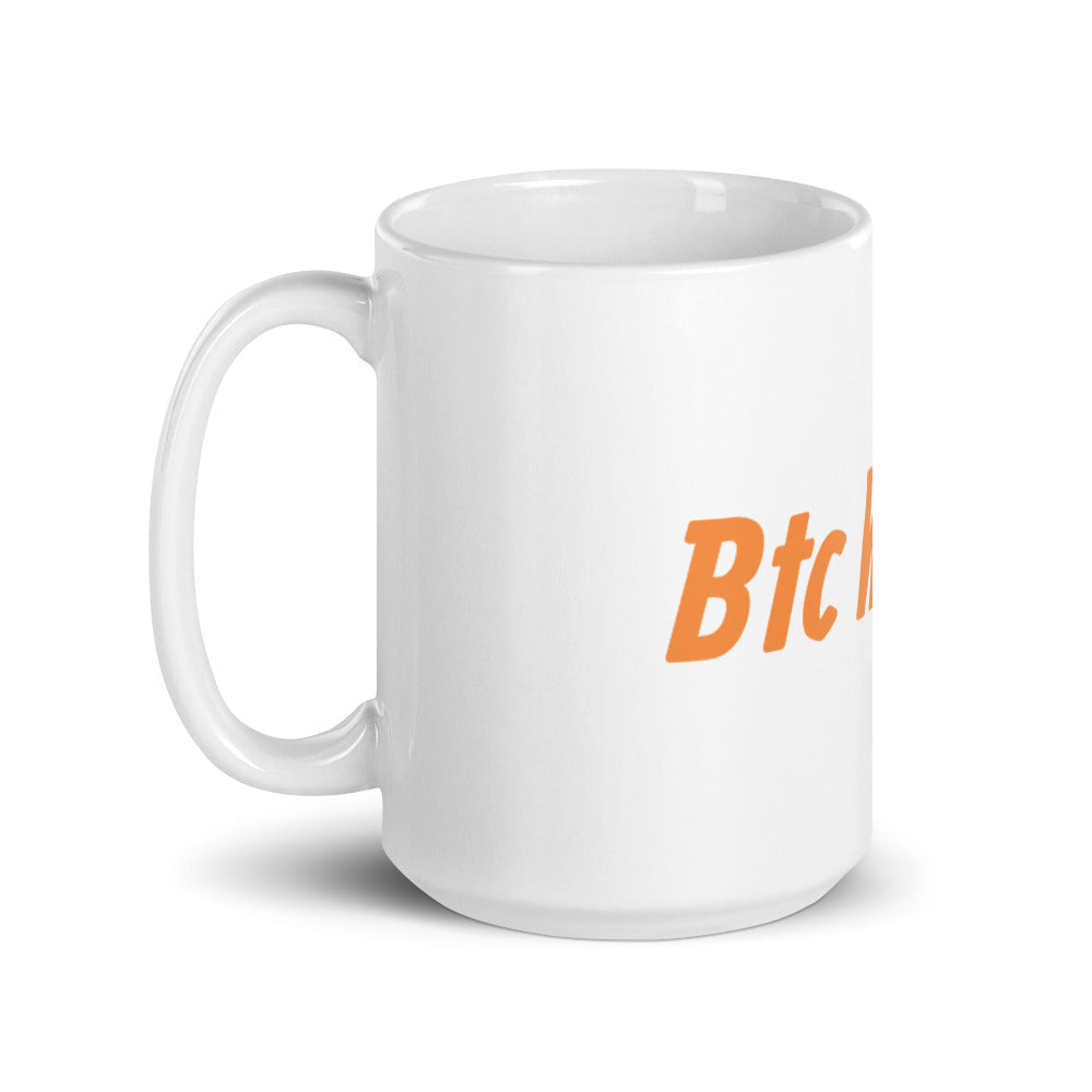 BTC Holder. (White) - White glossy mug