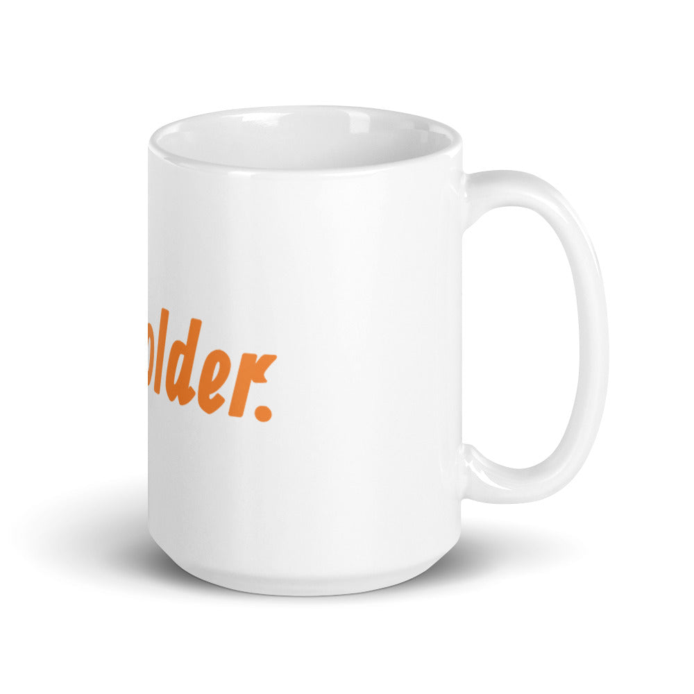 BTC Holder. (White) - White glossy mug